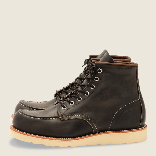 Red Wing Heritage Boots Mens Dark Grey - Classic Moc - 6-inch Rough & Tough Leather - 9680351-TX